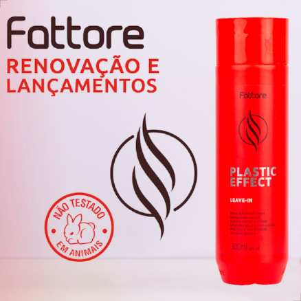 Leave-In 300ml Fattore, Plastic Effect, Reconstrutora 12 Em 1, Neutro Capilar