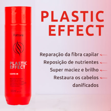 Leave-In 300ml Fattore, Plastic Effect, Reconstrutora 12 Em 1, Neutro Capilar