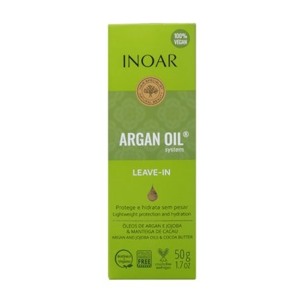 Leave-in Inoar Argan Oil Óleo Argan Jojoba Cacau 50g