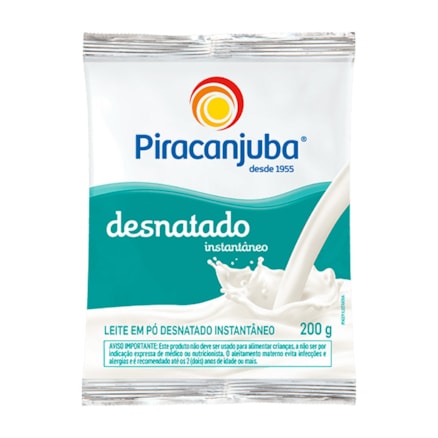 Leite Em Pó Piracanjuba Desnatado Instantâneo 200g