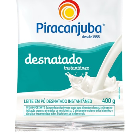 Leite Em Pó Piracanjuba Desnatado Instantâneo 400g