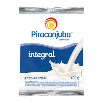 Leite Em Pó Piracanjuba Integral 400g