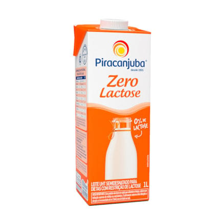 Leite Piracanjuba Uht 0 Lactose Com Tampa 1l