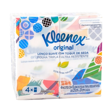 Lenço Kleenex Original Bolso 4 Und