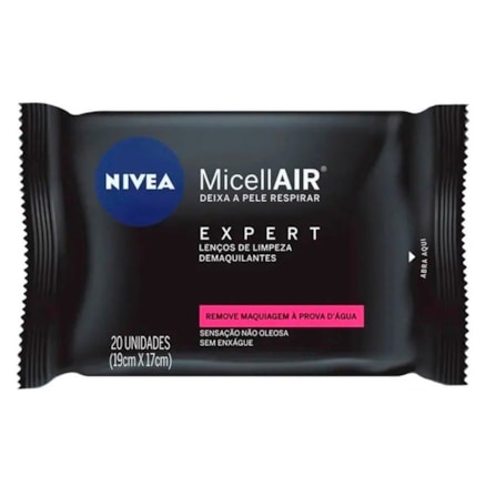 Lenço Limpeza Demaquilantes Nivea Micell Air Expert 20 Und