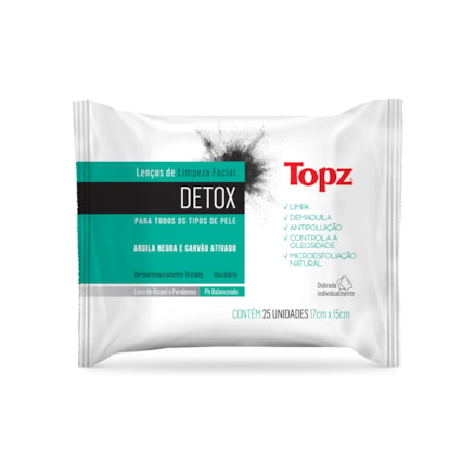 Lenço Limpeza Topz Detox 25 Und