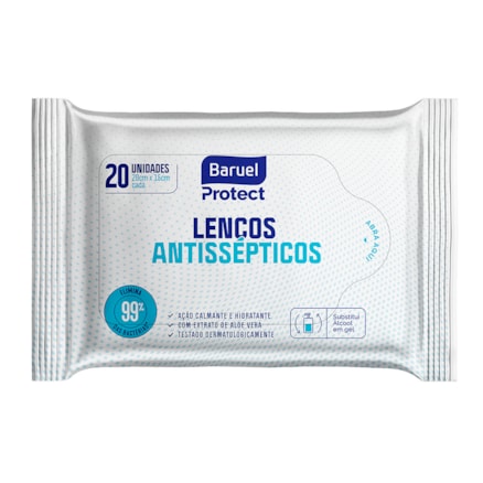 Lenço Umedecido Baruel Antisséptico 20 Und