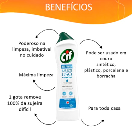 Limpador Cif Cremoso Limpeza Profunda Original 450ml