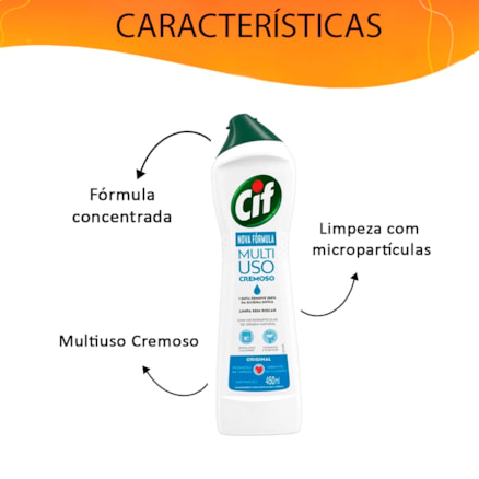 Limpador Cif Cremoso Limpeza Profunda Original 450ml