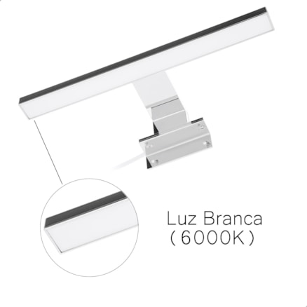 Luminária Arandela LED Mirror Light Silver 5W 30cm