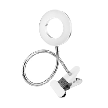 Luminaria Led Light Bancada Usb Clip Silver