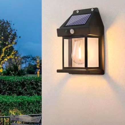 Luminaria Solar Led Recarregável Jardim Escada 3 fachos Sensor Resistente a água