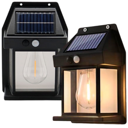 Luminaria Solar Led Recarregável Jardim Escada 3 fachos Sensor Resistente a água