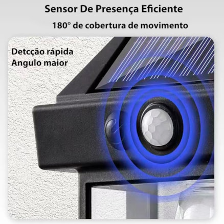 Luminaria Solar Led Recarregável Jardim Escada 3 fachos Sensor Resistente a água