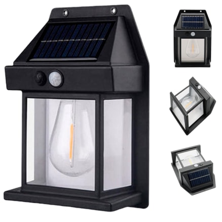 Luminaria Solar Led Recarregável Jardim Escada 3 fachos Sensor Resistente a água