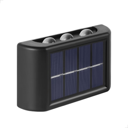 Luminária Solar Slim Parede Externa 6 Leds Iluminação Automática Noturna Sem fio