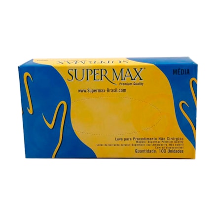 Luva Latex Super Max Médio 100 Und