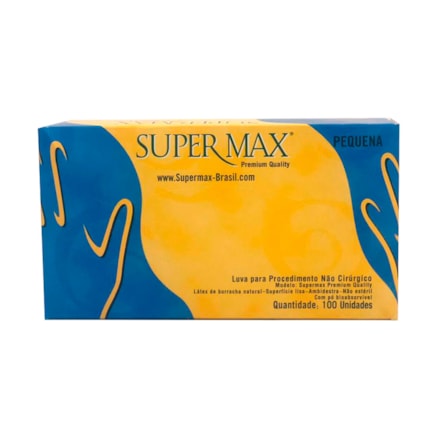 Luva Latex Supermax Ambidestra Tamanho P 100 Und