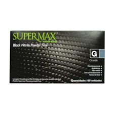 Luva Nitrilo Descartável Supermax Black Tamanho G 100 Und