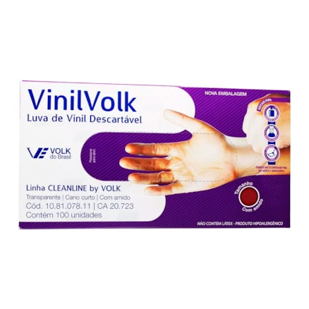 Luvas De Vinil Volk Amido G 100 Und