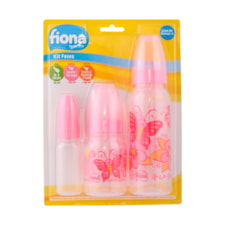 Mamadeira Fiona Kids Fases 3 Und 50ml+120ml+240ml Rosa