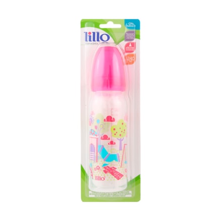 Mamadeira Lillo Divertida Bico Universal Silicone Rosa 240ml