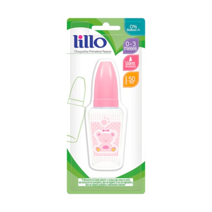 Mamadeira Lillo Primeiros Passos Miniform Latex Rosa 50ml