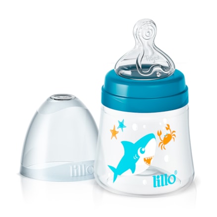 Mamadeira Lillo Smart Bico Simétrico Azul Tubarões 120ml
