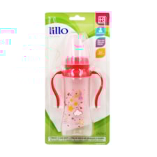 Mamadeira Lillo Sonho Silicone Macio Com Alças Rosa 240ml