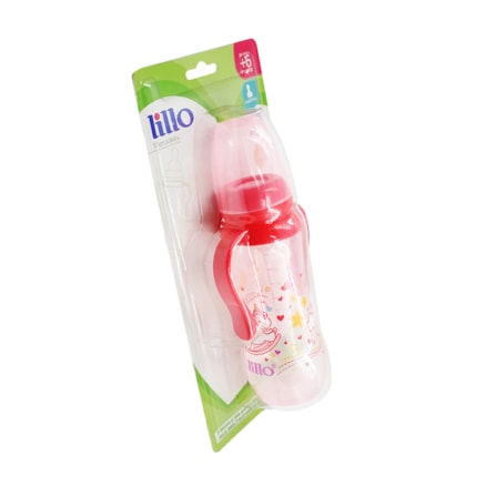 Mamadeira Lillo Sonho Silicone Macio Com Alças Rosa 240ml