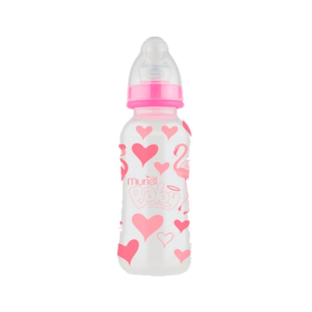 Mamadeira Muriel Baby Acinturada Cristal Rosa Tam 2 300ml