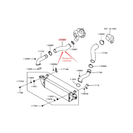 Mangueira Intercooler L200 Triton Sport 2.4 Lado Quente 1505A769