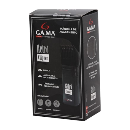 Máquina Corte Ga.ma Retrô Clipper Lâmina Aço Inoxidável