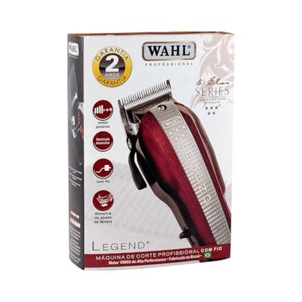 Máquina Corte Wahl Legend Vermelha Cinza 8 Pentes 220v