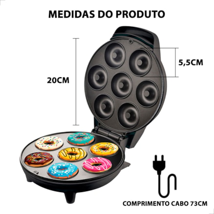 Máquina de Donuts 110v Fábrica de Mini Rosquinhas 7 Furos Confeitaria de Doces