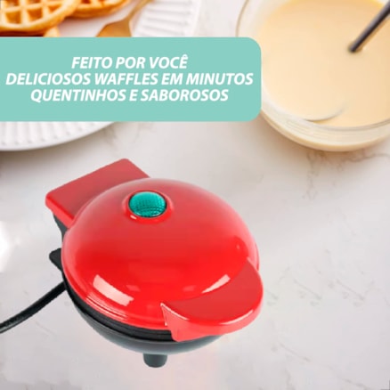 Máquina Forma De Fazer Waffle Elétrica 110v Compacta Formato Clássico Redonda