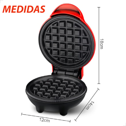 Máquina Forma De Fazer Waffle Elétrica 110v Compacta Formato Clássico Redonda