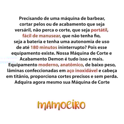 Máquina Para Cortar Cabelo Barbeador Cortador e Aparador de Pelo Demon King Dourado 110v/220v