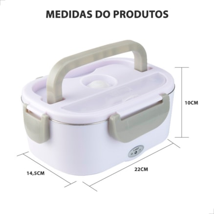 Marmita Elétrica Aquecedora de Alimentos Bivolt Trabalho Carro Moto Caminhão