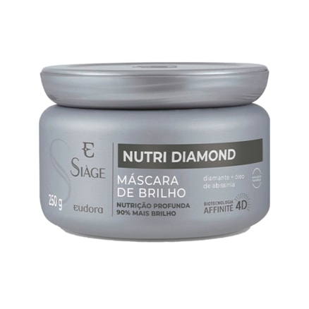 Máscara Capilar Eudora Nutri Diamond Brilho E Nutrição 250g