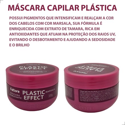 Máscara Capilar Hidratante Plastic Effect 300g Fattore Intensifica e Realça