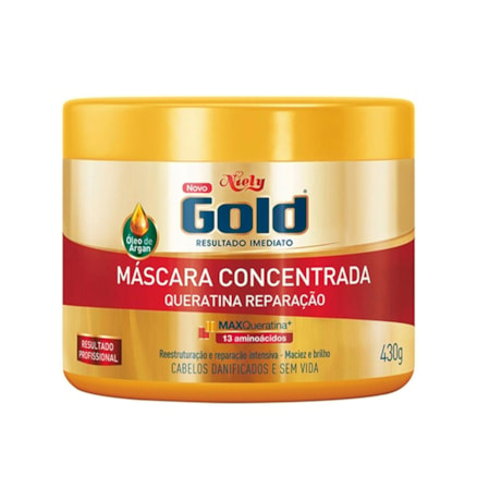 Máscara Capilar Niely Gold Queratina Reparação 430g