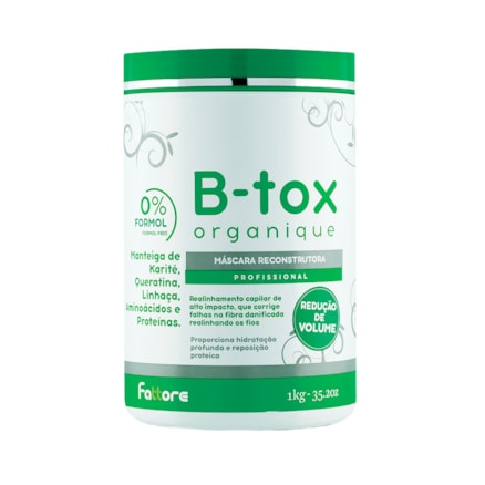 Máscara Capilar Reconstrutora Fattore Organique B-tox 1kg