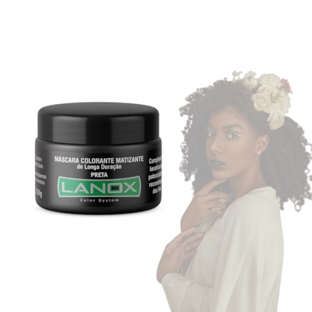 Máscara Colorante Matizante Lanox Preta Longa Duração 250g