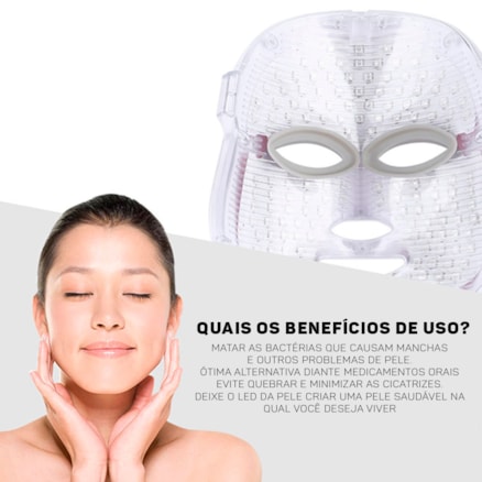 Máscara De Beleza Elétrica Led Limpeza De Pele Previne Acne