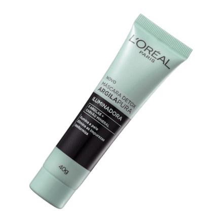 Máscara Detox Argila Pura L'oréal Iluminadora Carvão 40g