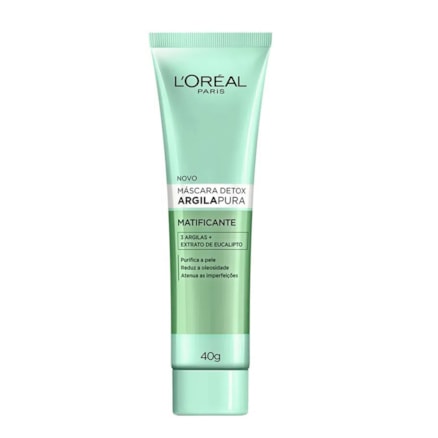 Máscara Detox Argila Pura L'oréal Matificante Eucalipto 40g