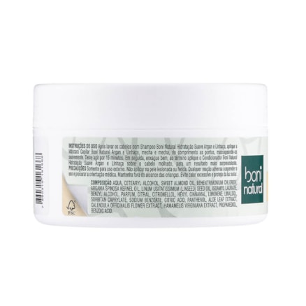 Máscara Hidratação Capilar Boni Natural Argan E Linhaça 250g