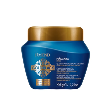 Máscara Intensificadora Efeito Liso Amend Gold Black 350g