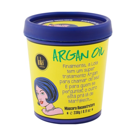 Máscara Reconstrutora Lola Argan Oil 100% Natural 230g